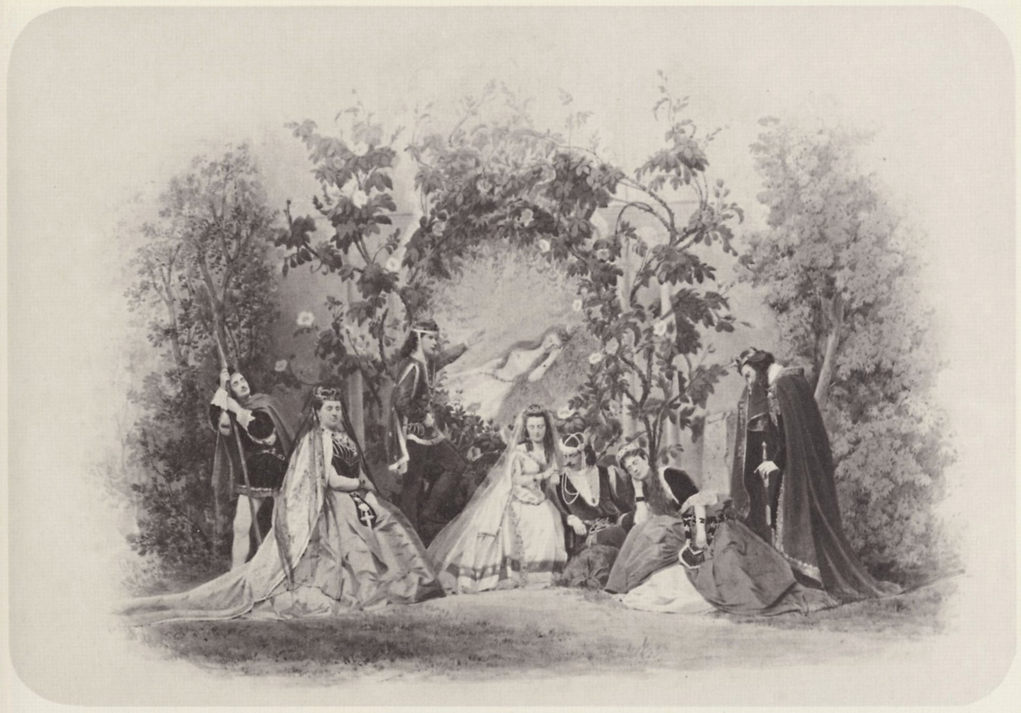 Tableau vivant — Dornröschen, Joseph Albert, 1856
